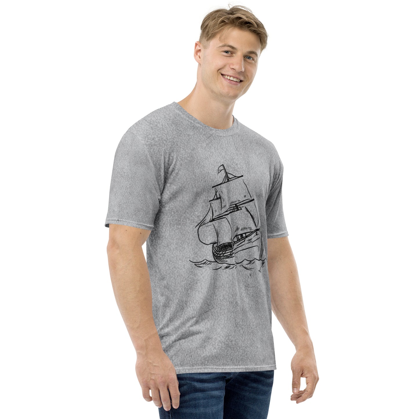 Men's T-shirt (Old Ship Poster)