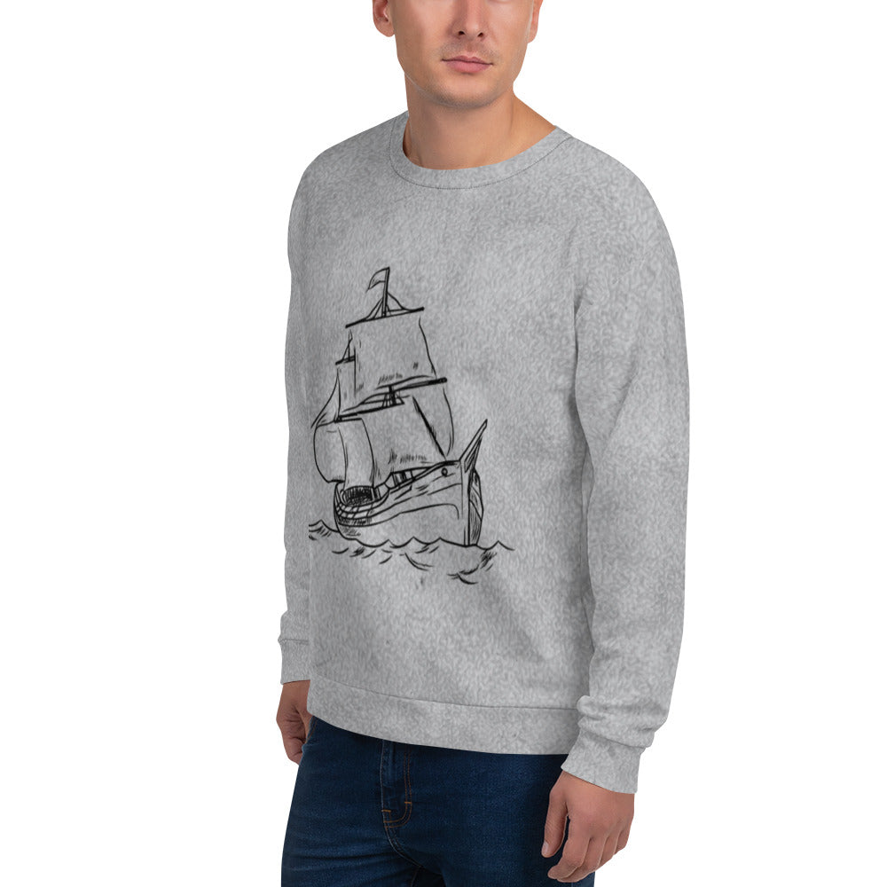 Unisex Sweatshirt (Old Ship Poster)