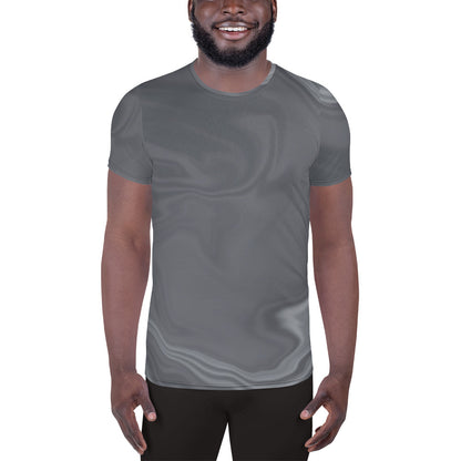 Men's Athletic T-shirt (Dark Waves)