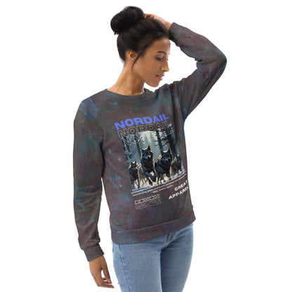 Unisex Sweatshirt (Modern Typography Wolves)