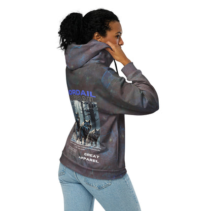 Unisex Zip Hoodie (Modern Typography Wolves)